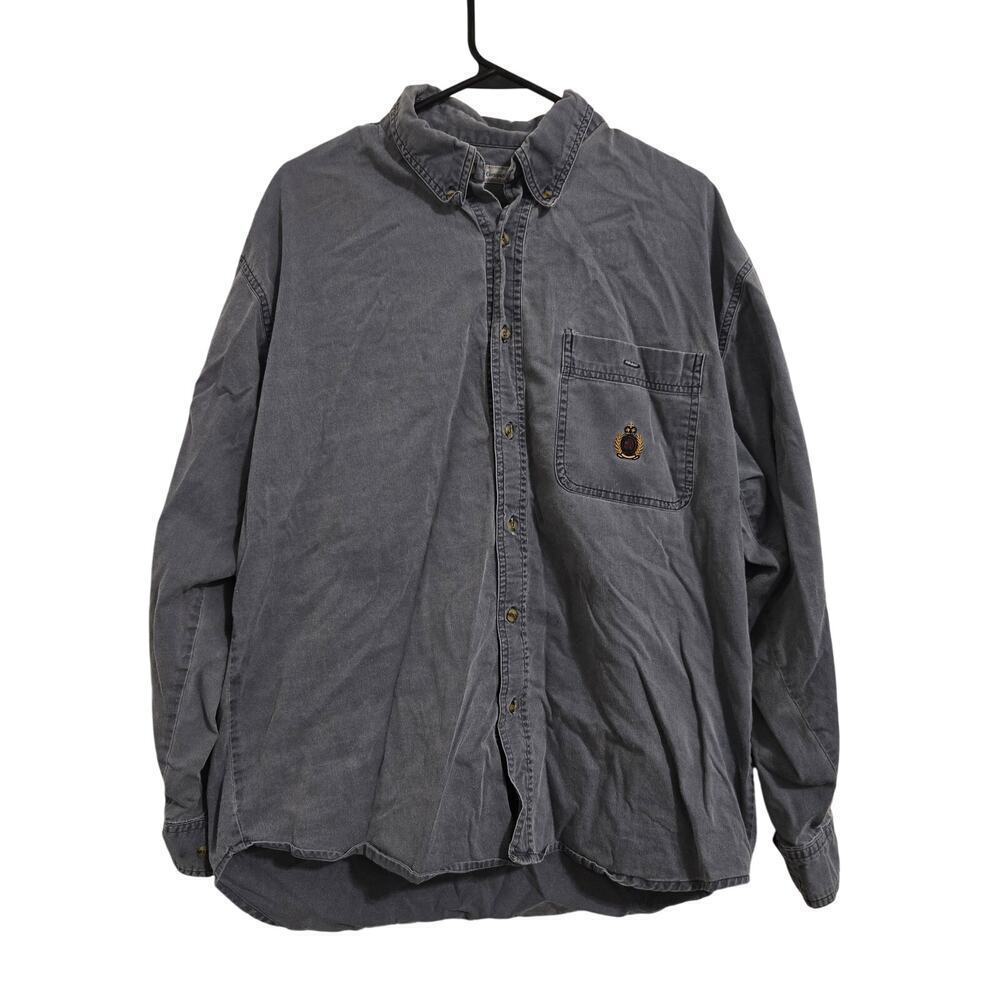 Bugle Boy Company VTG Men’s Button Up Shirt XL Gray Long Sleeve Casual Classic